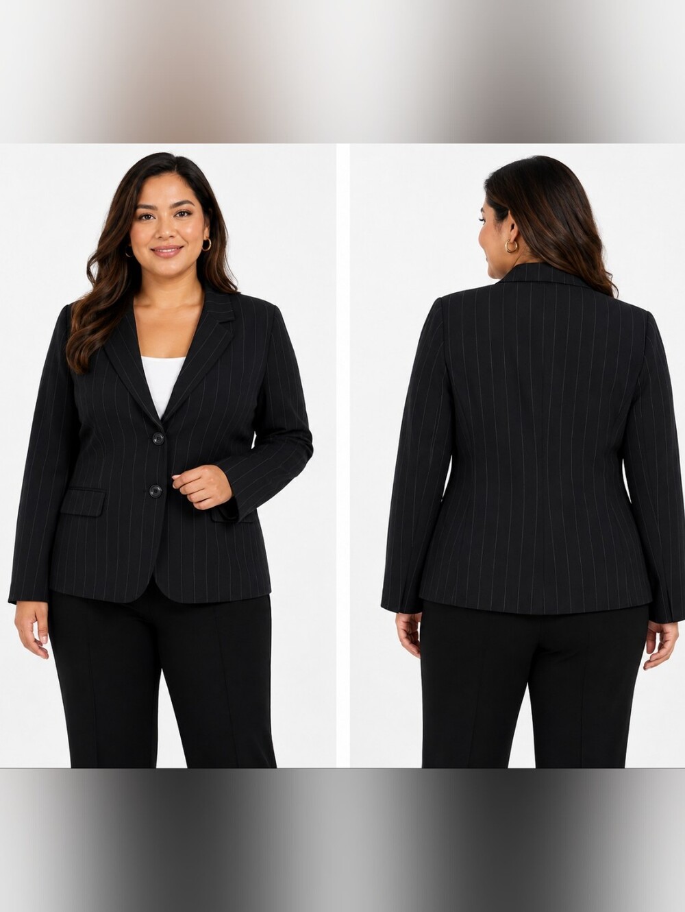 Black Label Pinstripe Blazer Size 12 NWT
